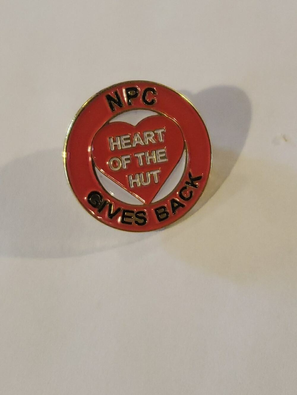 Pizza Hut Lapel Pin NPC HEART OF THE HUF GIVES BACK PIN RED